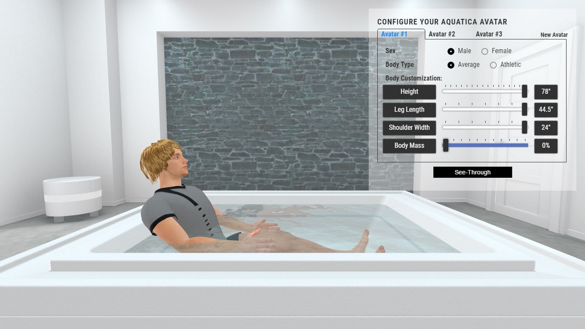 Fusion Cube Bathtub and Spa 3D Body Position